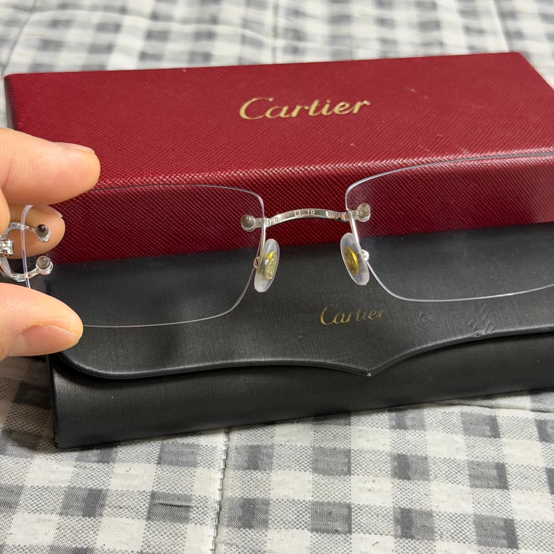 (OS) Cartier 까르띠에 C 데코 무테 안경 은장 상품이미지5