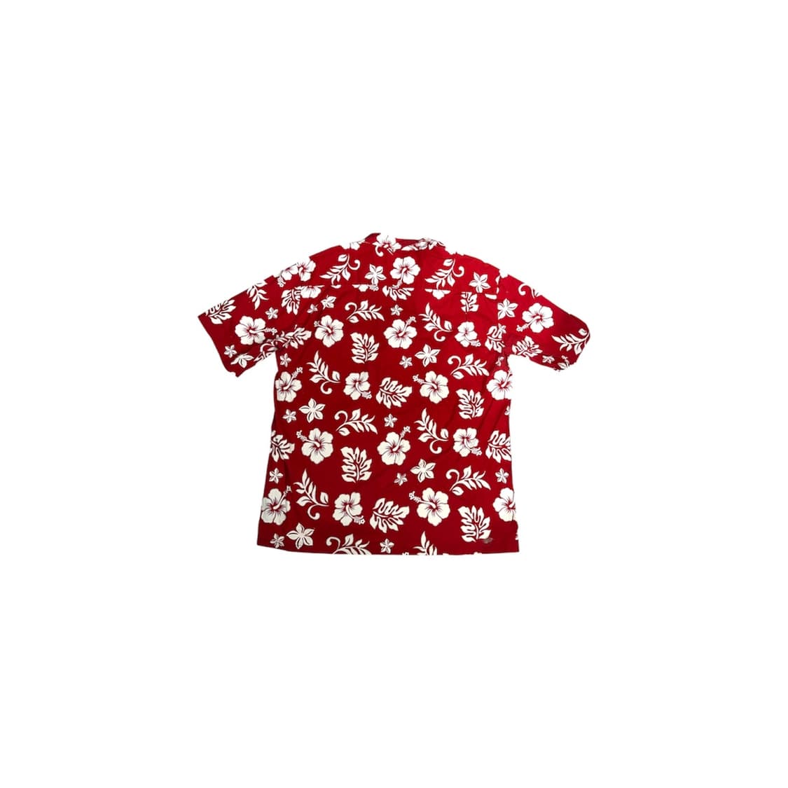 빈티지 레드 하와이안 꽃 패턴 반팔 오버핏 셔츠 상품이미지5