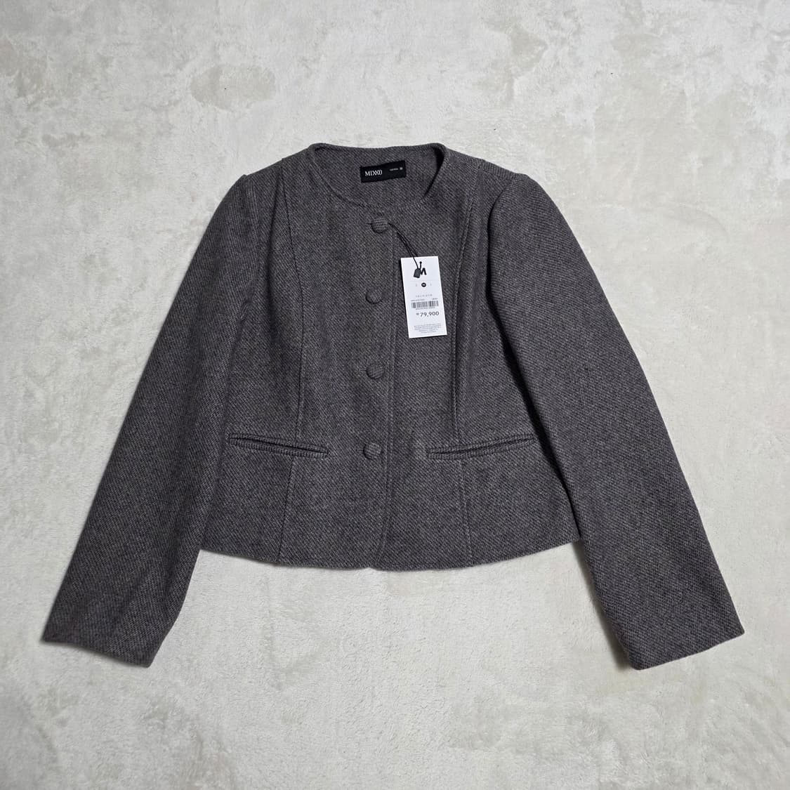 (M)여성 미쏘 라운드넥 울 숏 자켓 상품이미지1