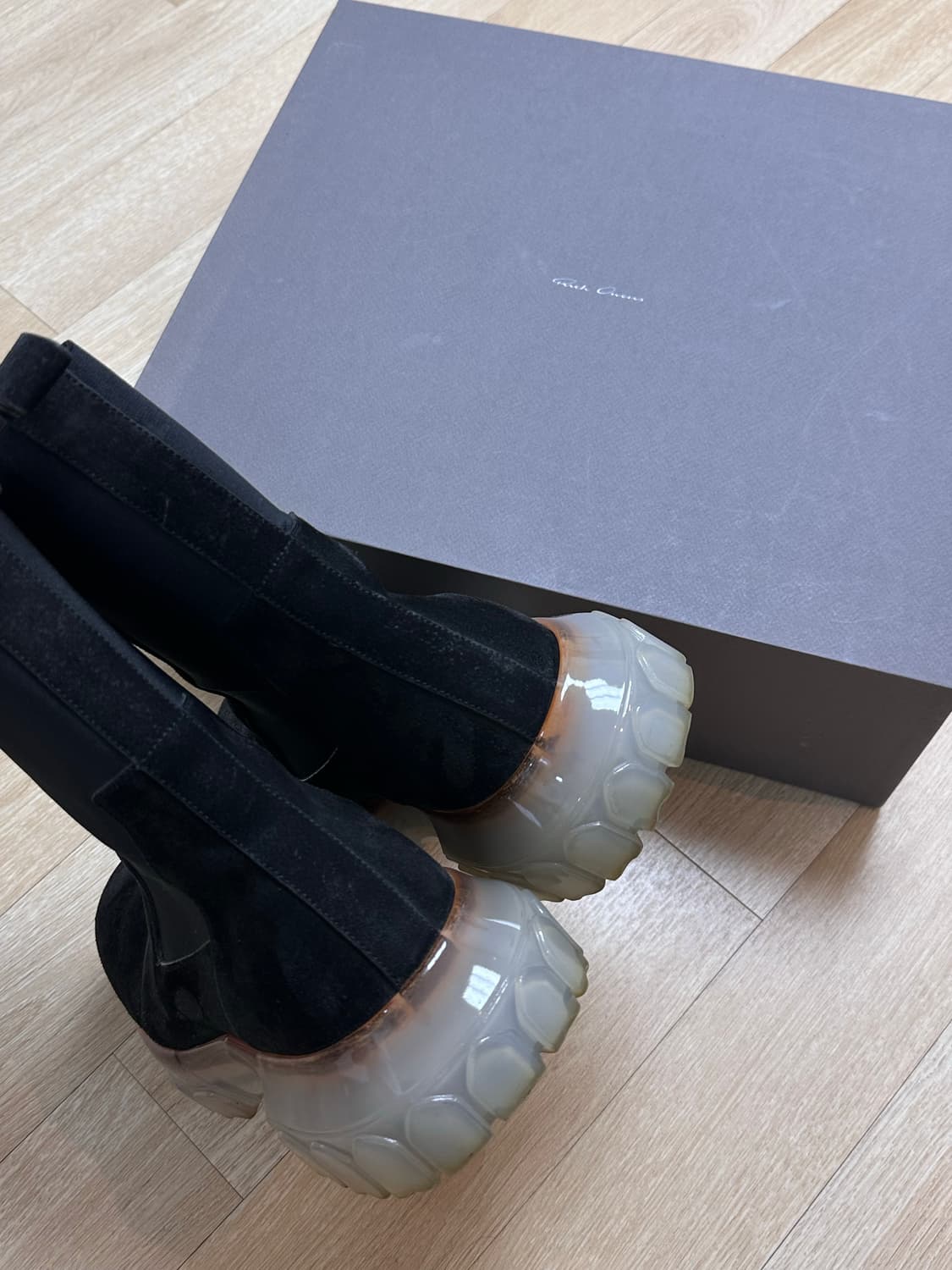 [42] 릭오웬스 트랙터 부츠 스웨이드 클리어솔 상품이미지8