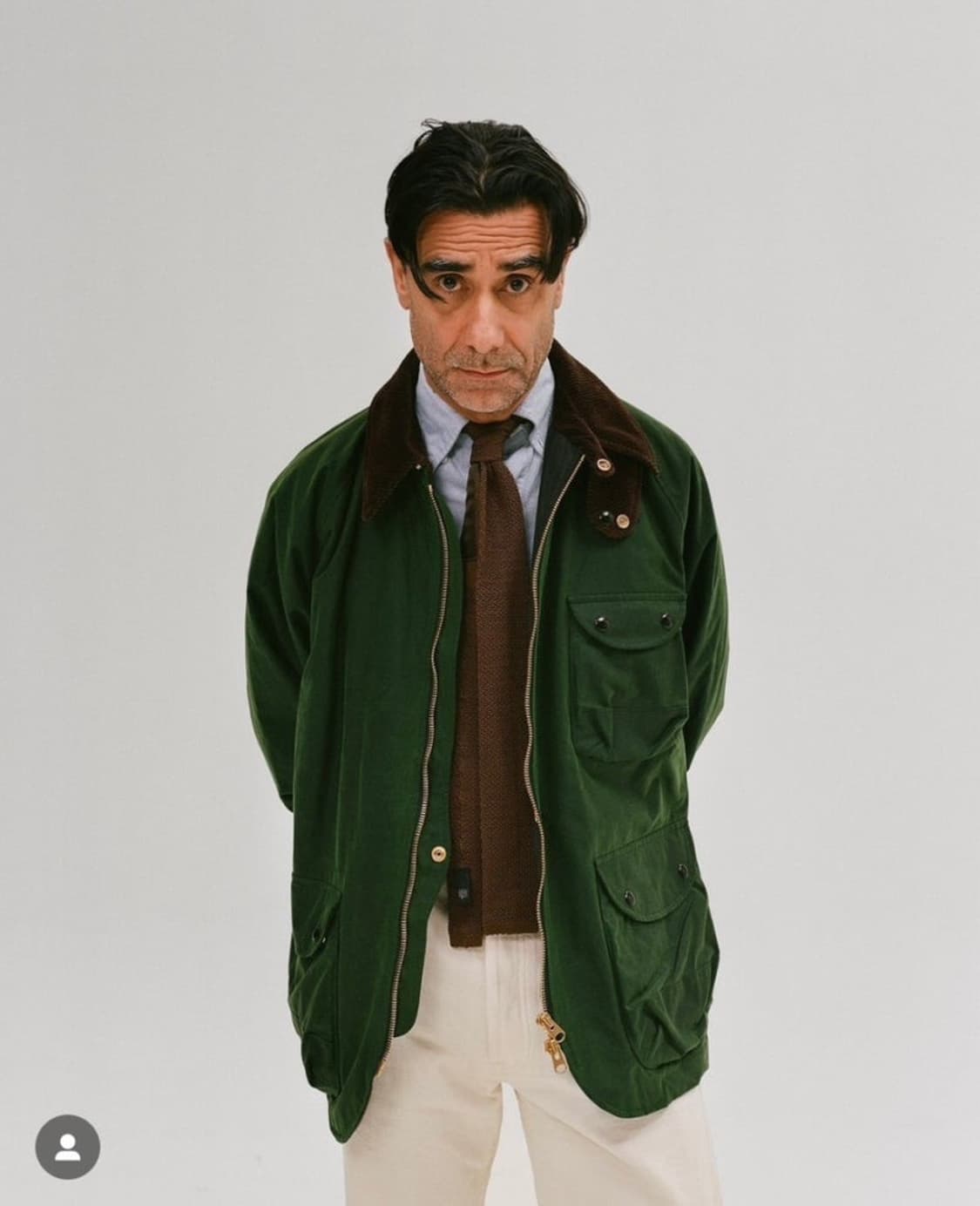 (38/새제품)드레익스 커버올 왁스 자켓 그린 상품이미지3