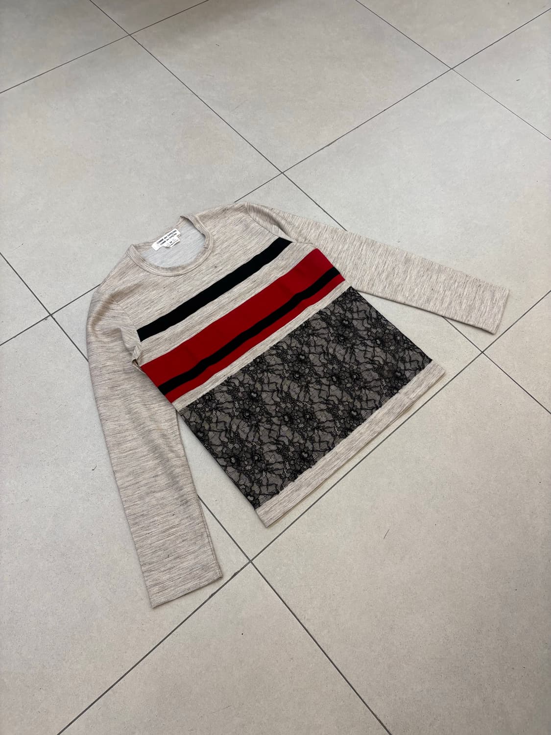 꼼데가르송 스트라이프&레이스 롱슬리브 상품이미지2