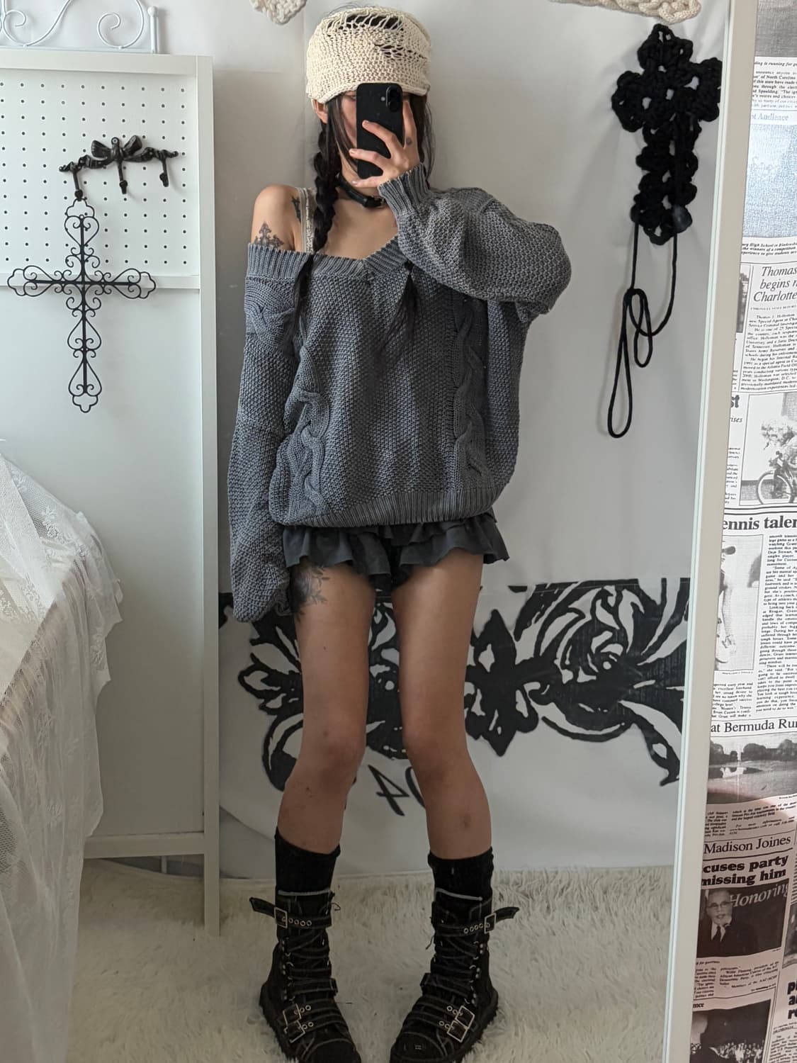 • dark blue gray knit 상품이미지3