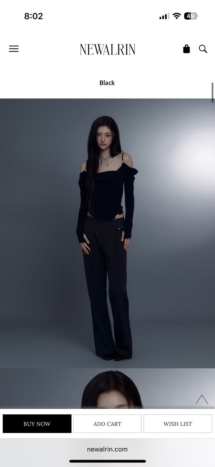 뉴얼린 이브 드레이핑 오프숄더 블랙 구해요!! 상품이미지2