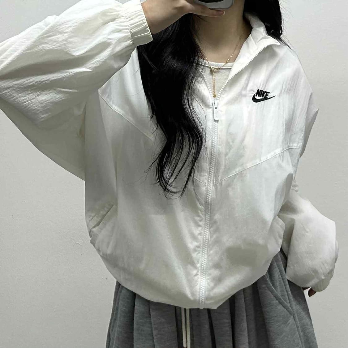 나이키 신형 NSW 화이트 아방핏 윈드브레이커 자켓 바람막이 희귀져지(X 상품이미지1