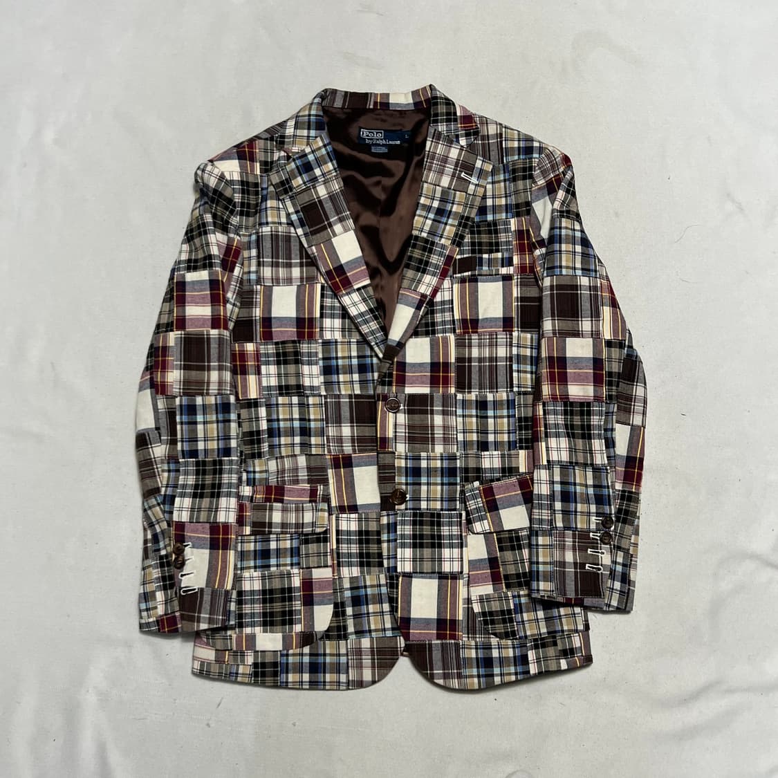 L 폴로랄프로렌 패치워크 마드리스 블레이져 상품이미지2