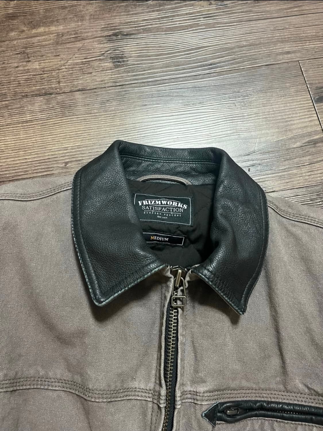 프리즘웍스 헤비 캔버스 디스트로이드 워크 자켓 머드 m 상품이미지3