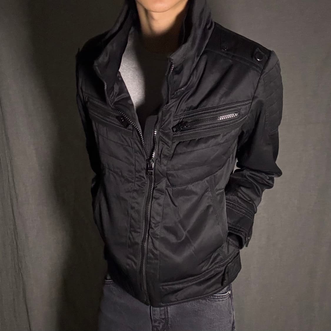 y2k 바이커 자켓 블랙 105 상품이미지5