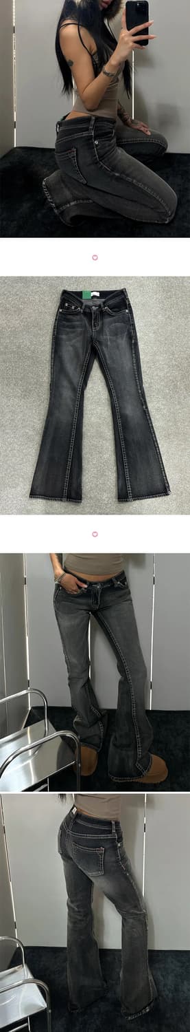 로우라이즈 부츠컷 흑청 팬츠 상품이미지2