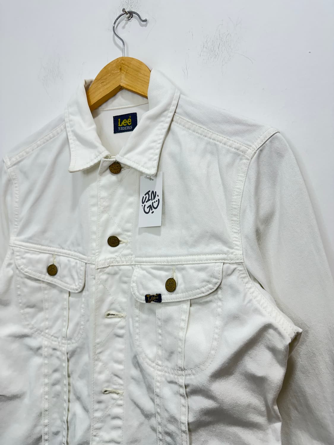 90s lee raiders 일본판 트러커 화이트 데님자켓 상품이미지2