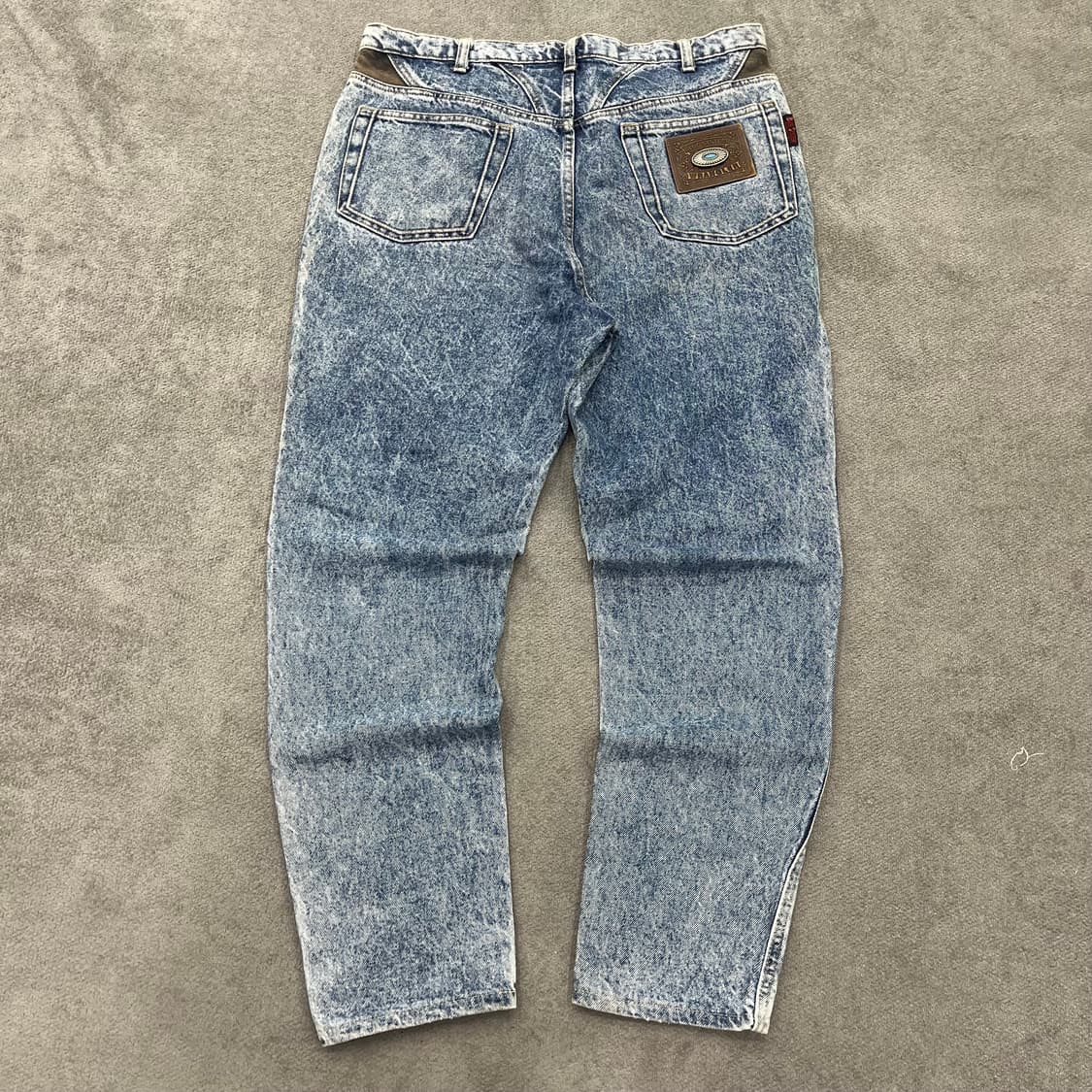 38 랭글러 유로 80s 블루 시스템 올드 케미컬 워싱 데님 상품이미지4