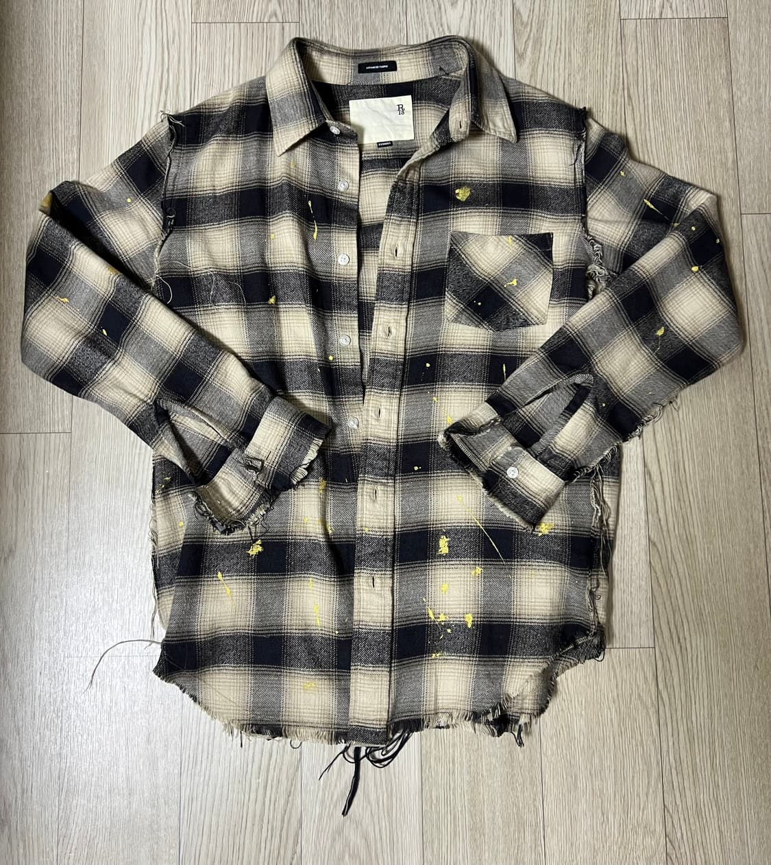 R13 데미지 체크 셔츠 상품이미지1