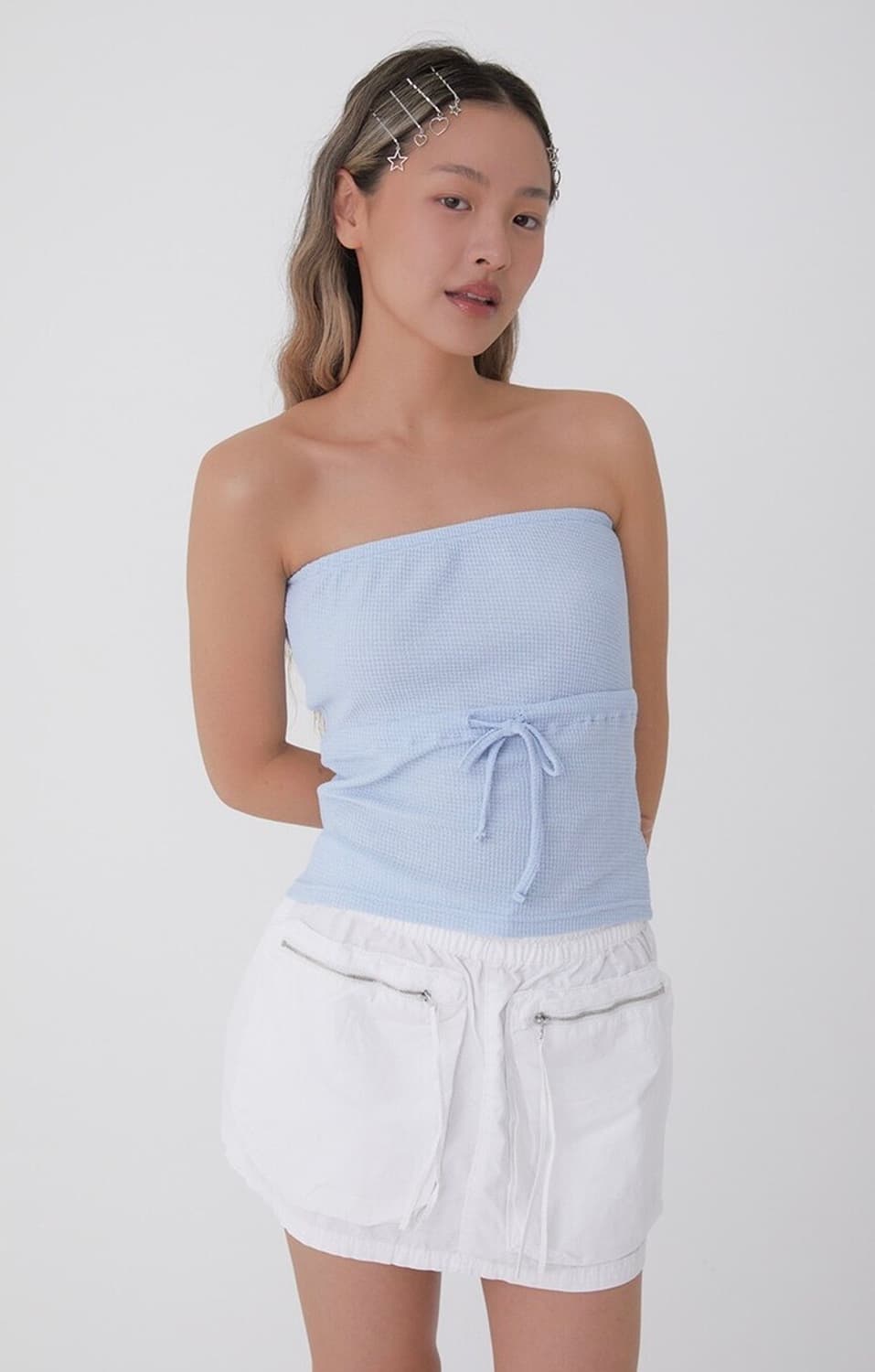 FUNFROMFUN WAFFLE TUBE TOP DELICATE BLUE 상품이미지1