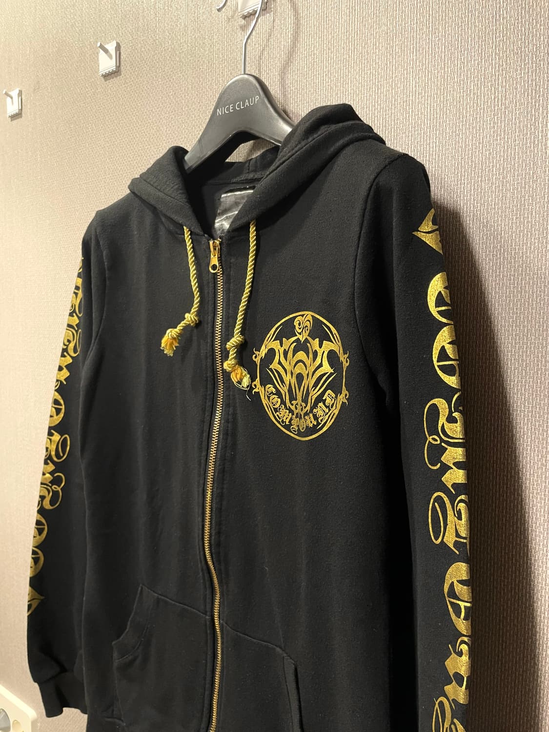 Y2k 금장 프린팅 후드집업 상품이미지3