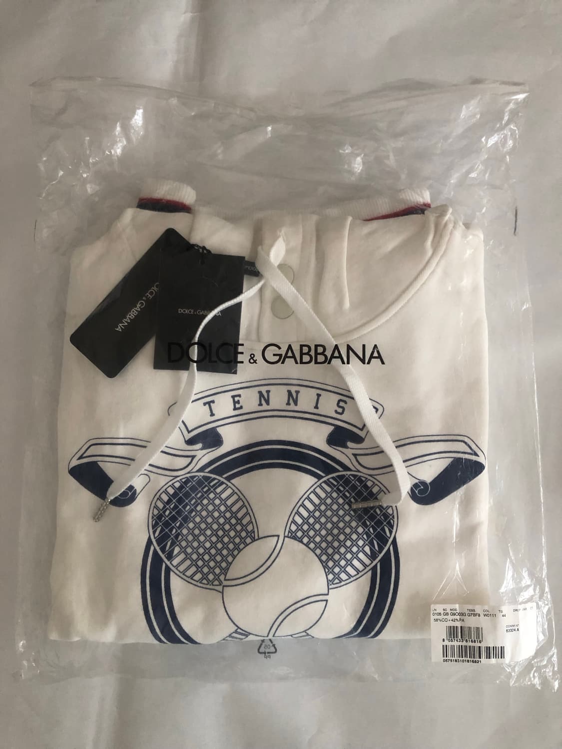 돌체앤가바나 로고 플레이트 프린팅 기모 후드티 상품이미지2