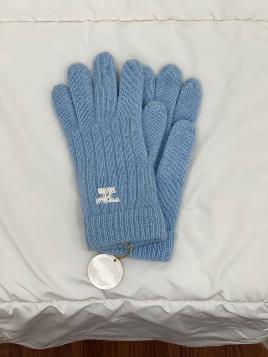 [새상품] courreges / 꾸레쥬 스카이블루 울 장갑  상품이미지2