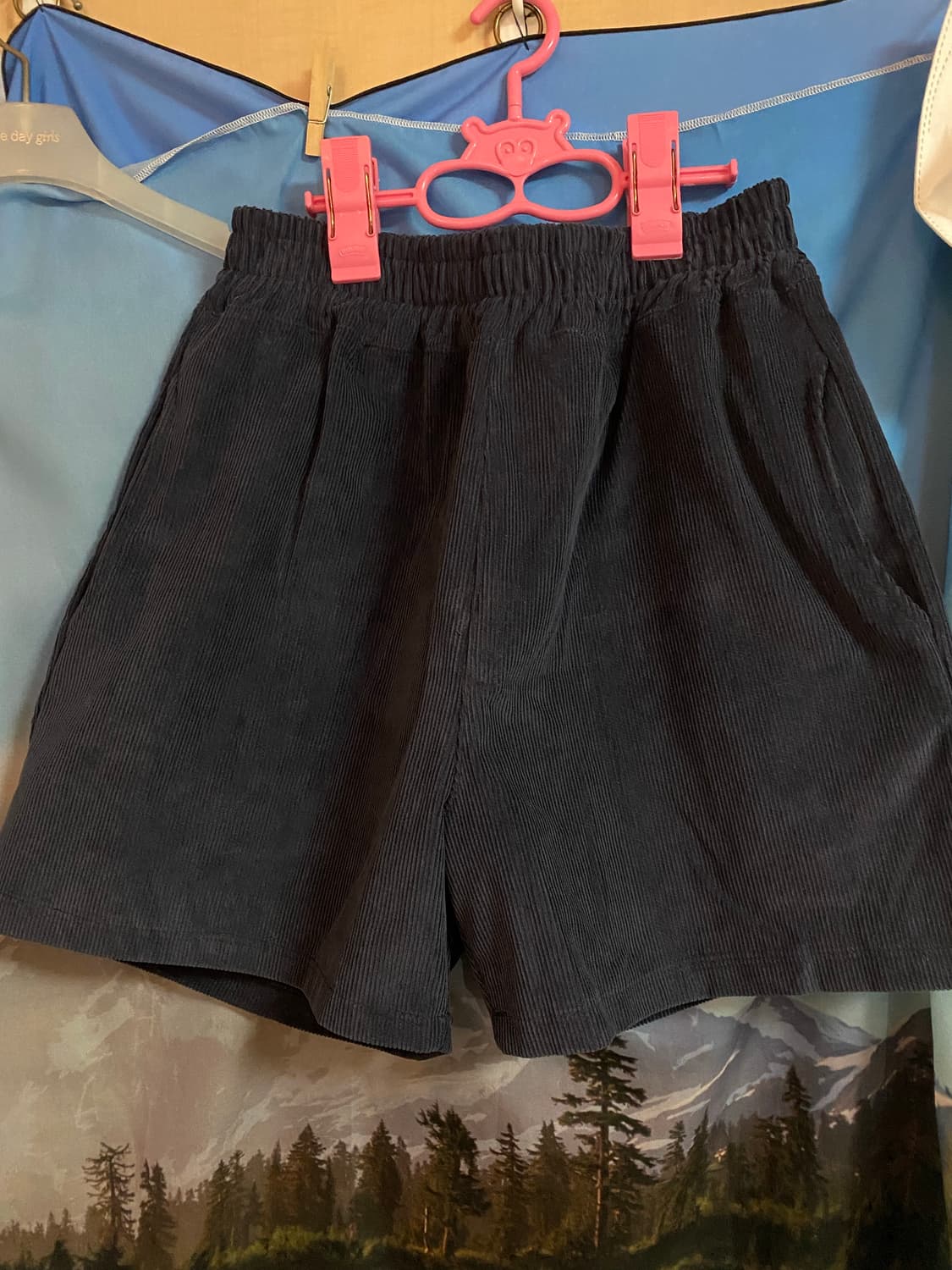 새상품)김아홉 코듀로이 반바지 네이비 상품이미지4