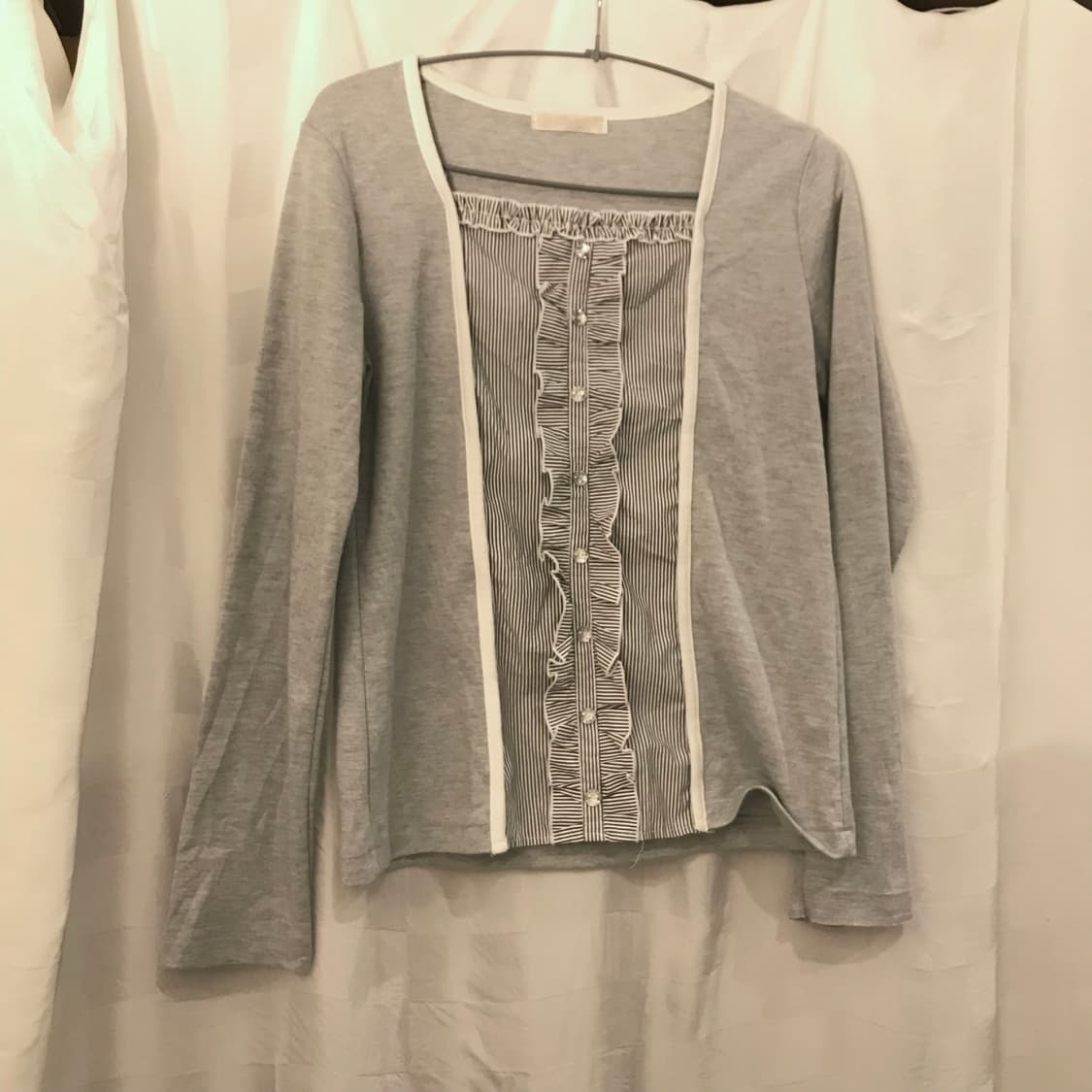 JPN Vintage 히메갸루 스트라이프 프릴 롱슬리브 상품이미지3