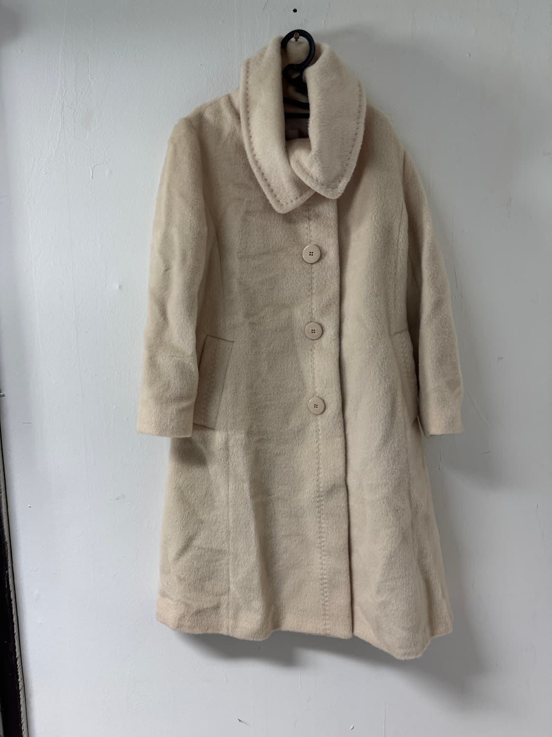 여성 잇 미샤 알파카 아이보리 울 코트 상품이미지2