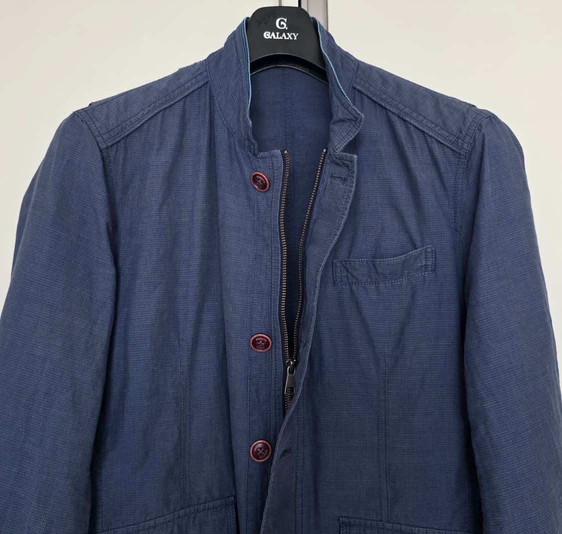 로가디스 (ROGADIS) 언콘 밴드 카라 린넨.코튼 블루 자켓 (100 상품이미지3