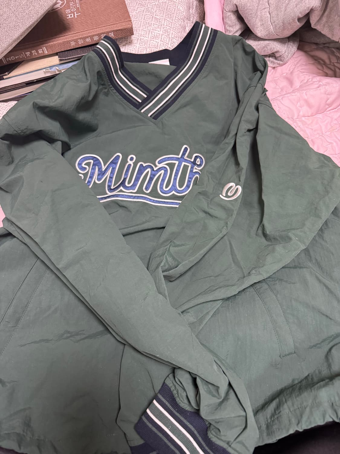 밈더워드로브 90s 나일론 맨투맨 그린 L 새상품급 상품이미지2