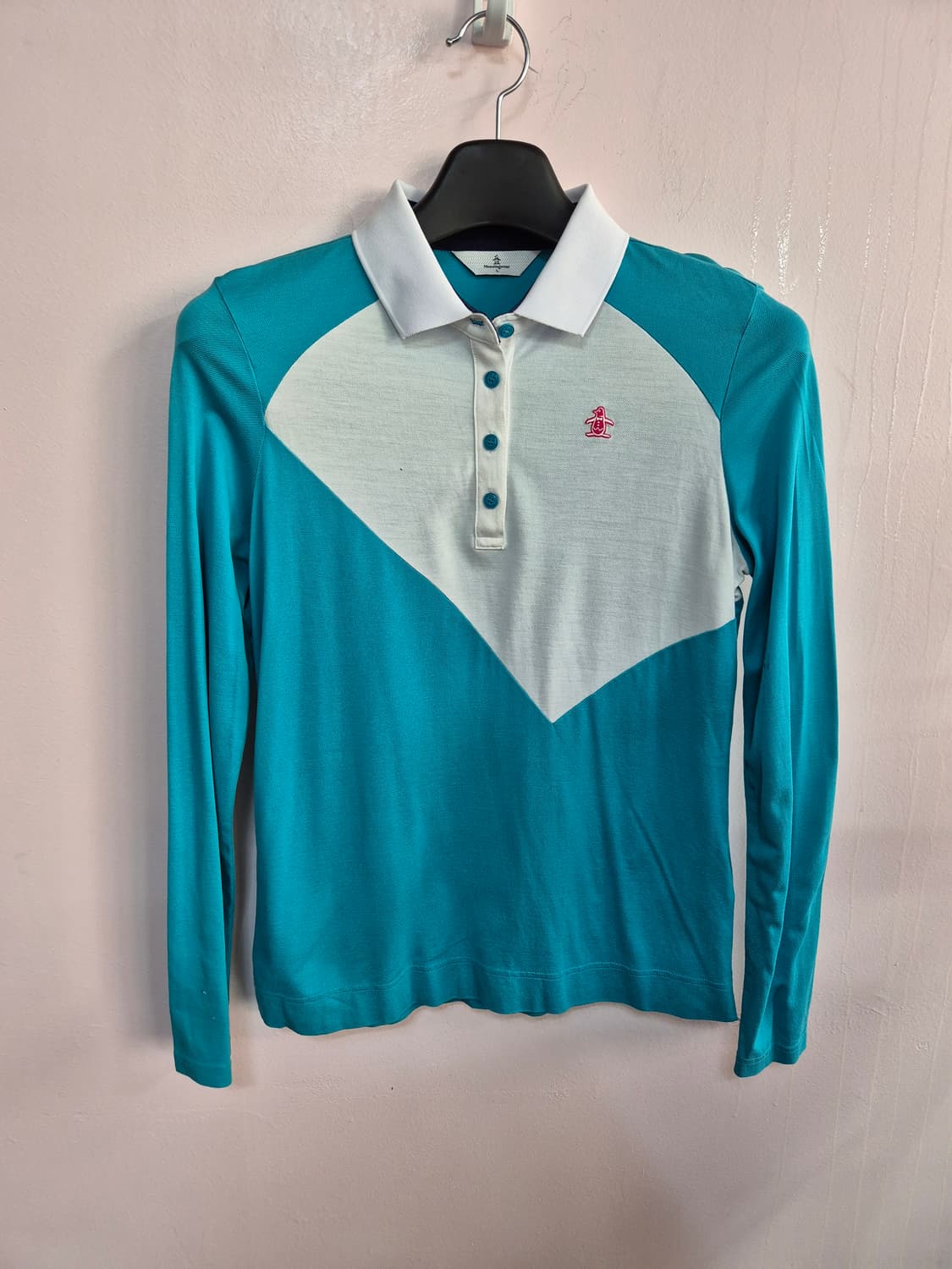 먼싱웨어 여성용 긴팔 폴로티 셔츠 블루/화이트 상품이미지2