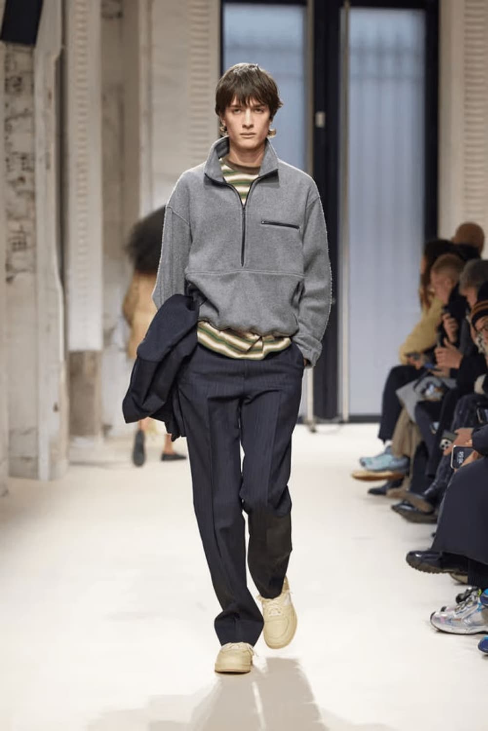 오라리 퓨어 실크 컴포트 플리스 하프 집업 4사이즈 상품이미지1