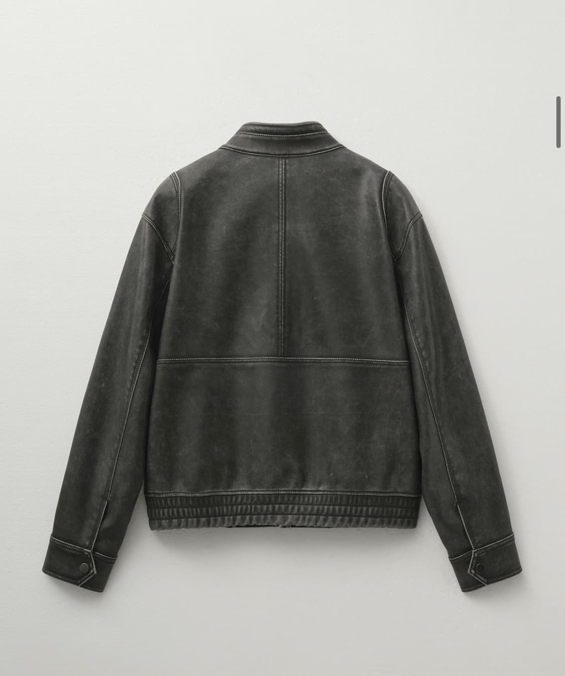 헬레네 파리스 워시드 레더 블루종 점퍼 [빈티지 그레이] 상품이미지2