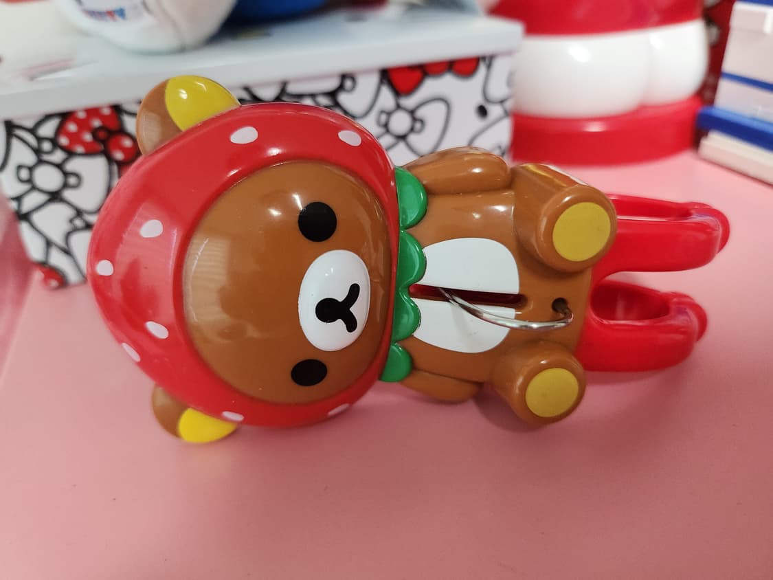리락쿠마 딸기 모자 클립 집게 상품이미지1