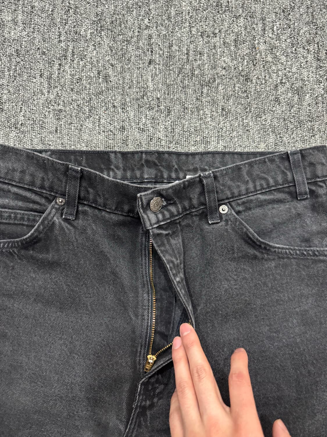 90s USA 리바이스 505 오렌지탭 블랙 워시드 데님 36 상품이미지4