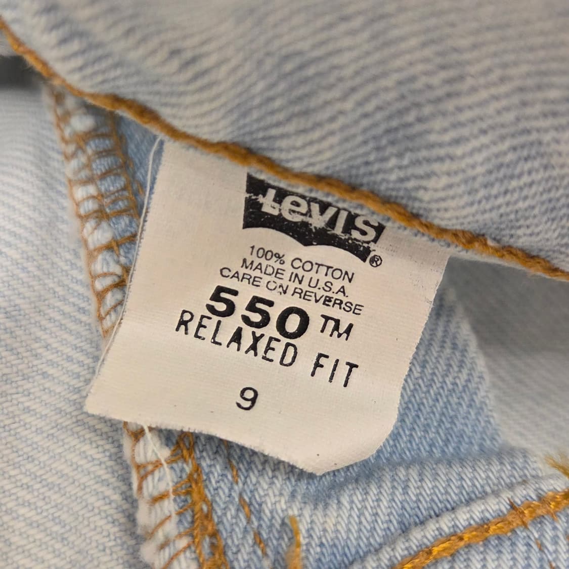 90s 리바이스 550 Made in USA 연청 데님 반바지 상품이미지4