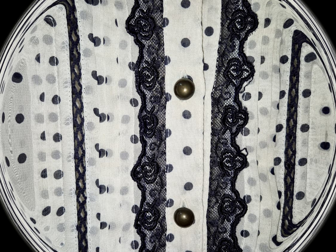 Vintage Cream Dot lace blouse top 상품이미지2