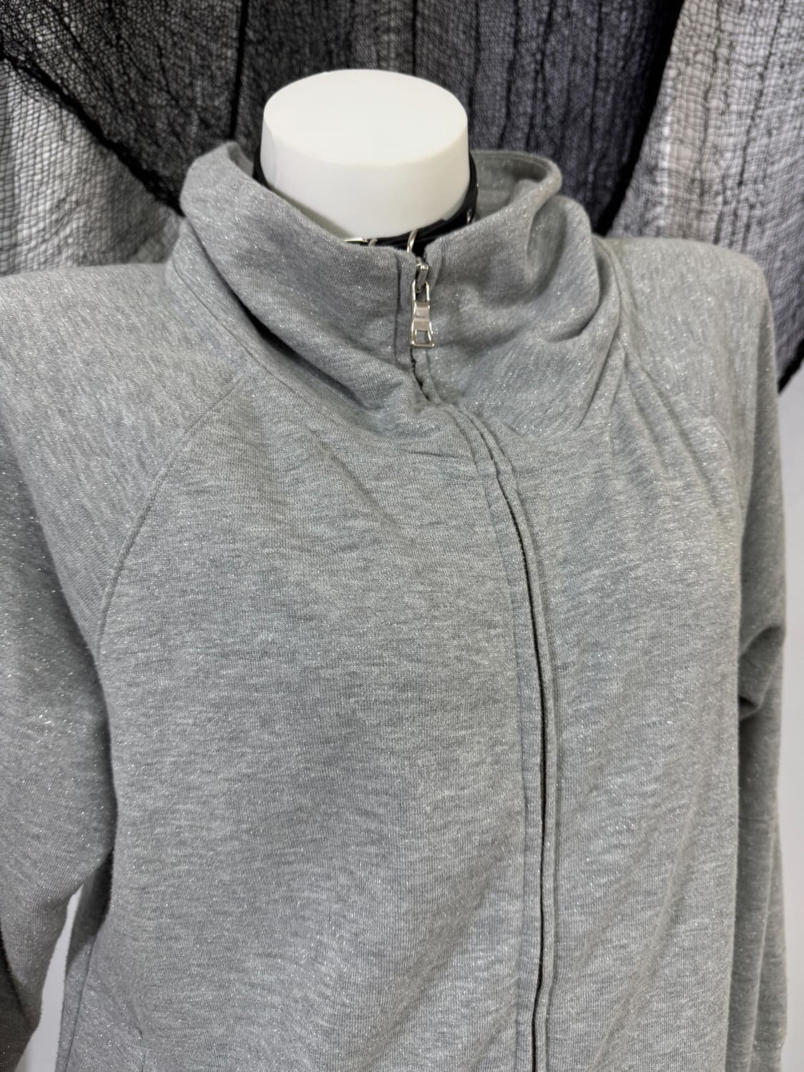 gray glitter zip up 상품이미지2