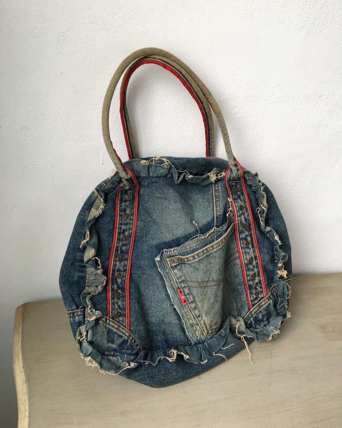 grunge mood denim tote bag 상품이미지5
