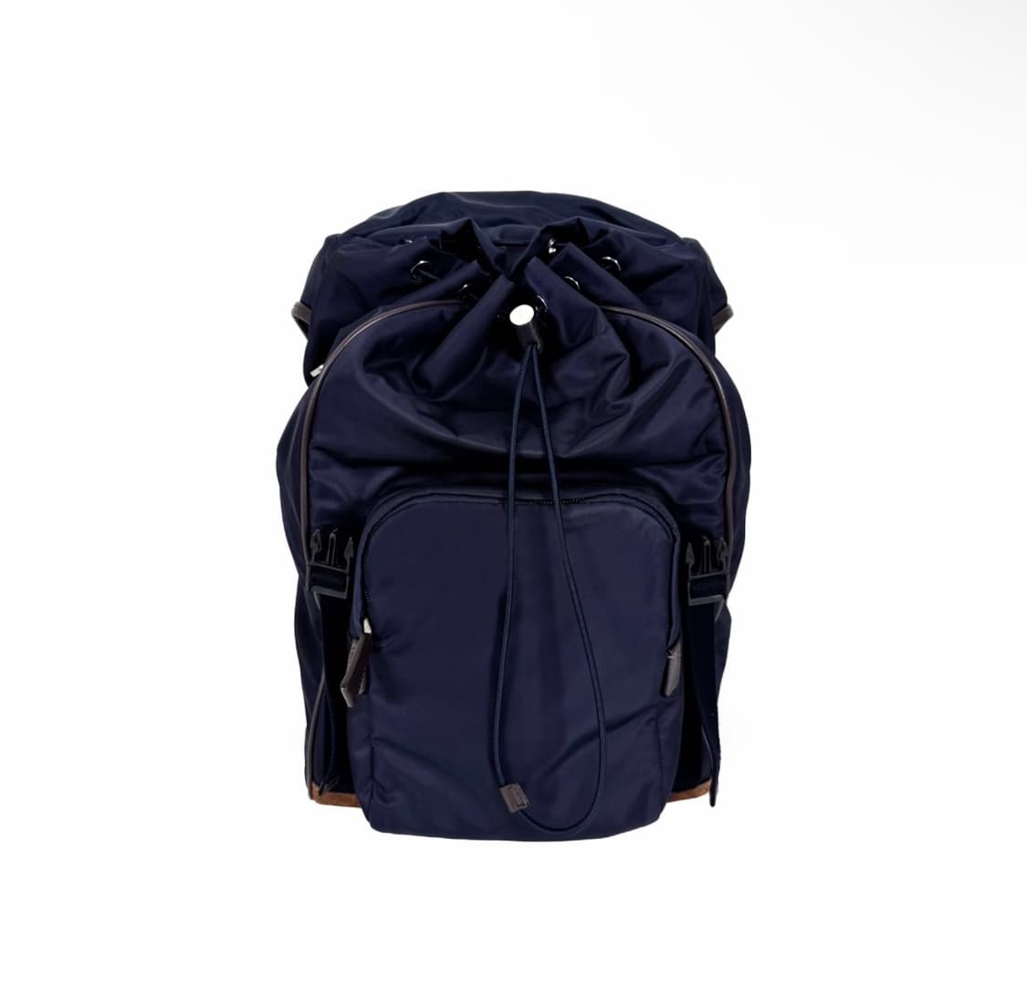 [OS] 프라다 남성 25ss 리나일론 스웨이드 레더 백팩 블루 커피 상품이미지2