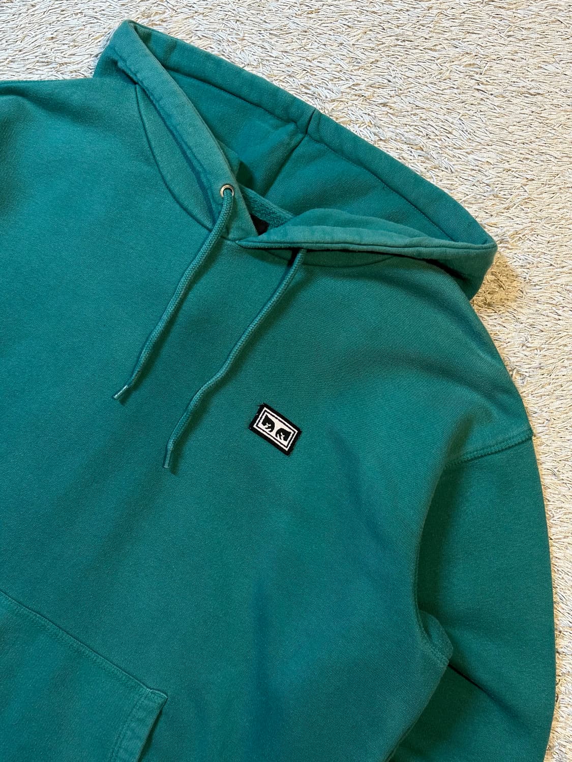 오베이 OBEY 스몰로고 후드티 그린 상품이미지2