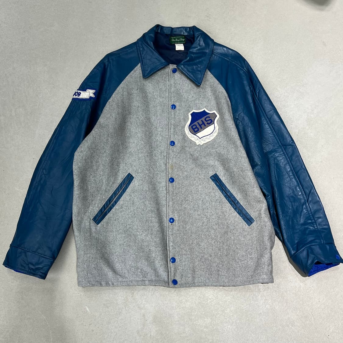 더보이즈샵 레더소매 바시티자켓 s09130 상품이미지1