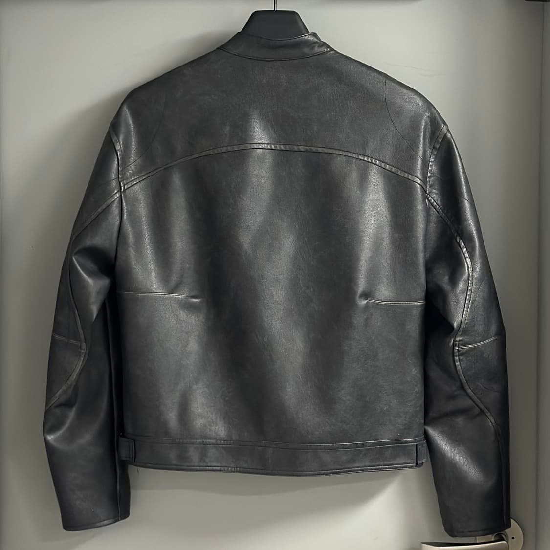 [M] 남자 빈티지 워싱 레더 바이커 자켓 상품이미지4