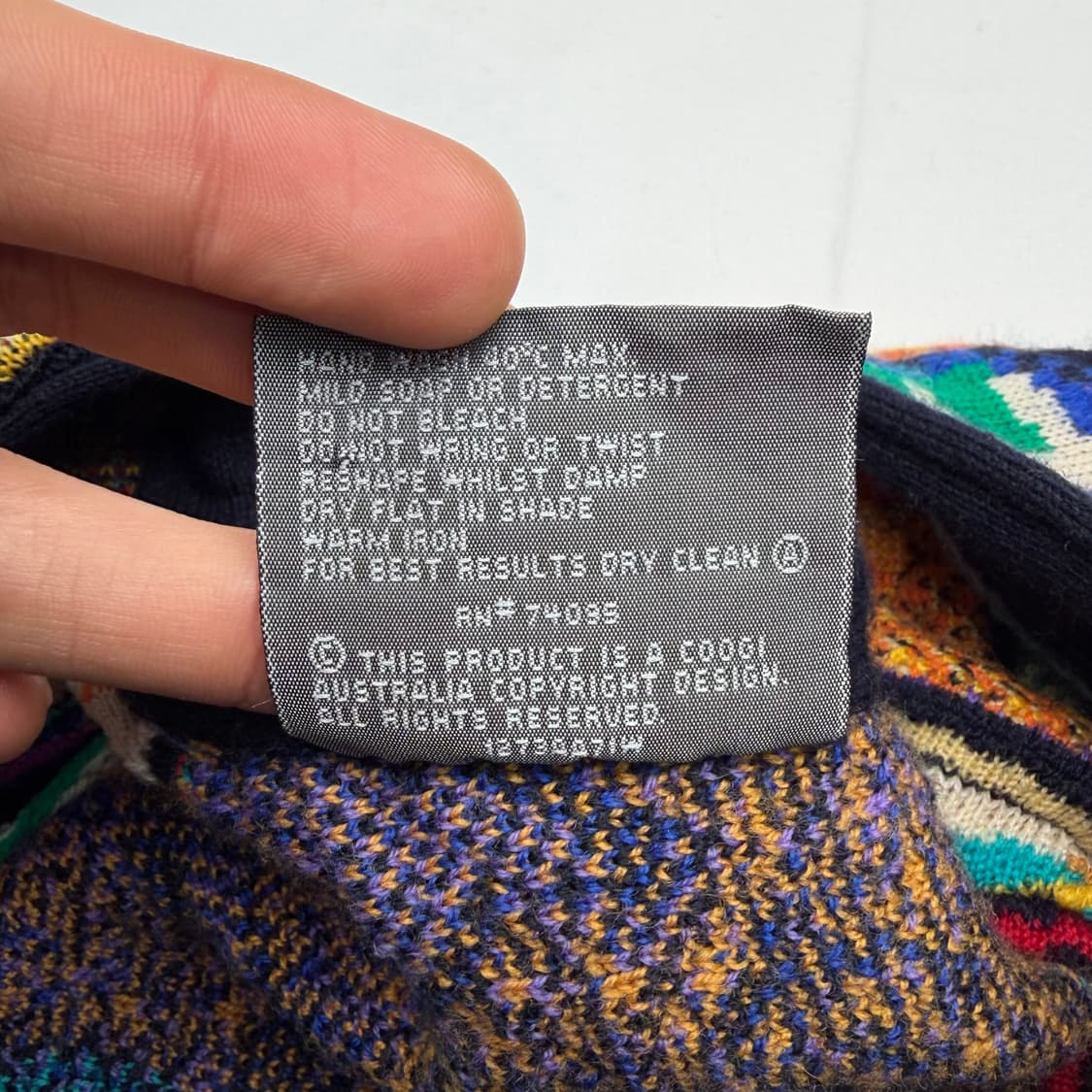 Coogi 쿠지 오스트레일리아 3D 에스닉 패턴 니트 가디건 M 상품이미지8