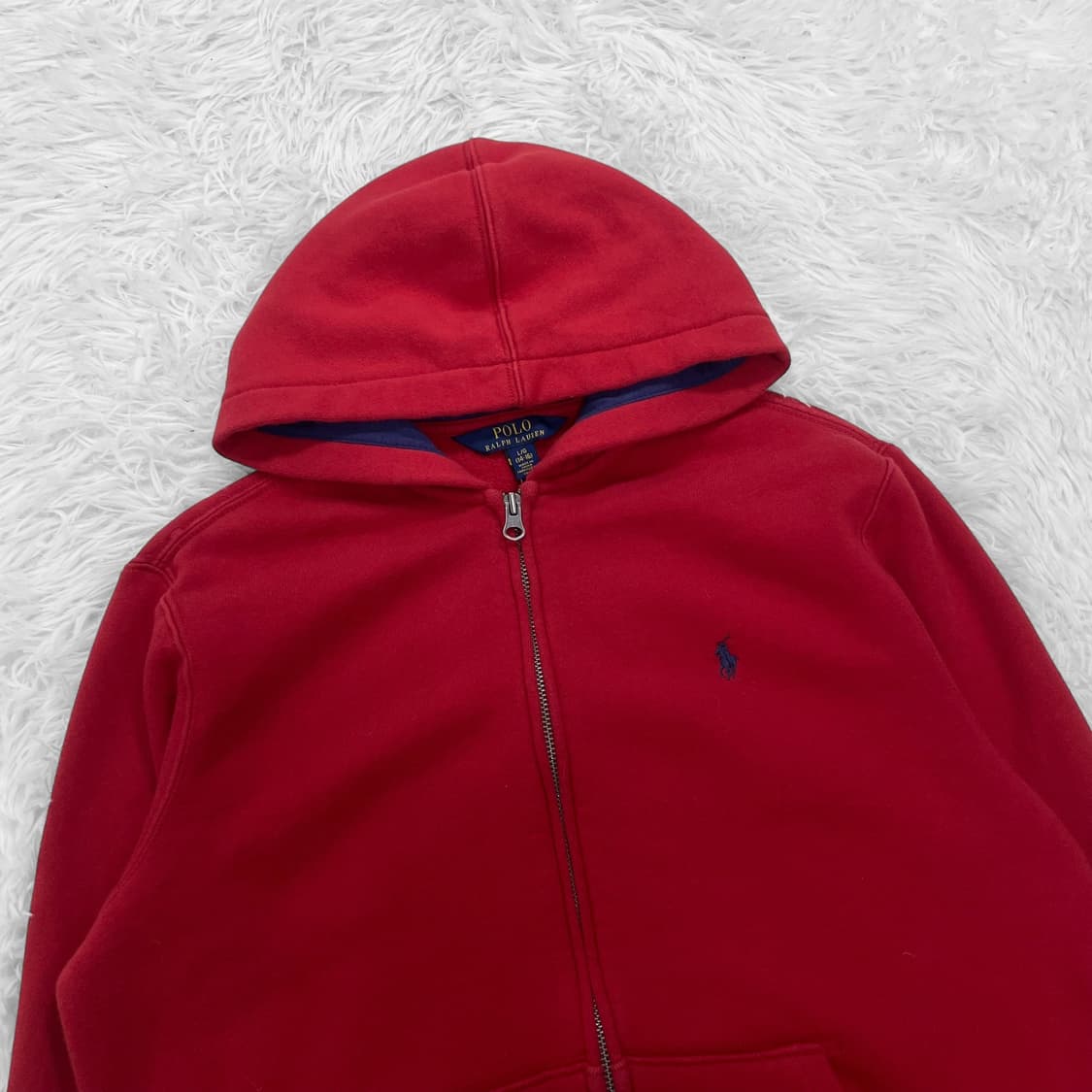 폴로 랄프로렌 포니 로고 후드집업 레드 상품이미지3