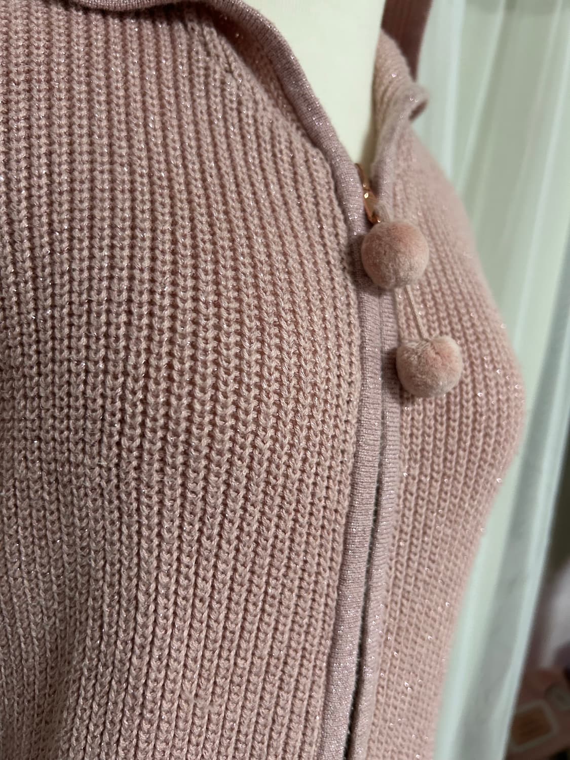 게스 핑크 글리터 니트 후드 상품이미지2