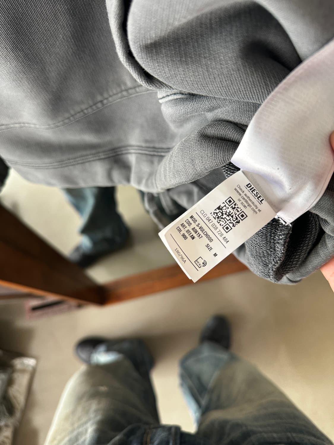 Diesel 디젤 피그먼트 헤비 스웻 후드 상품이미지6