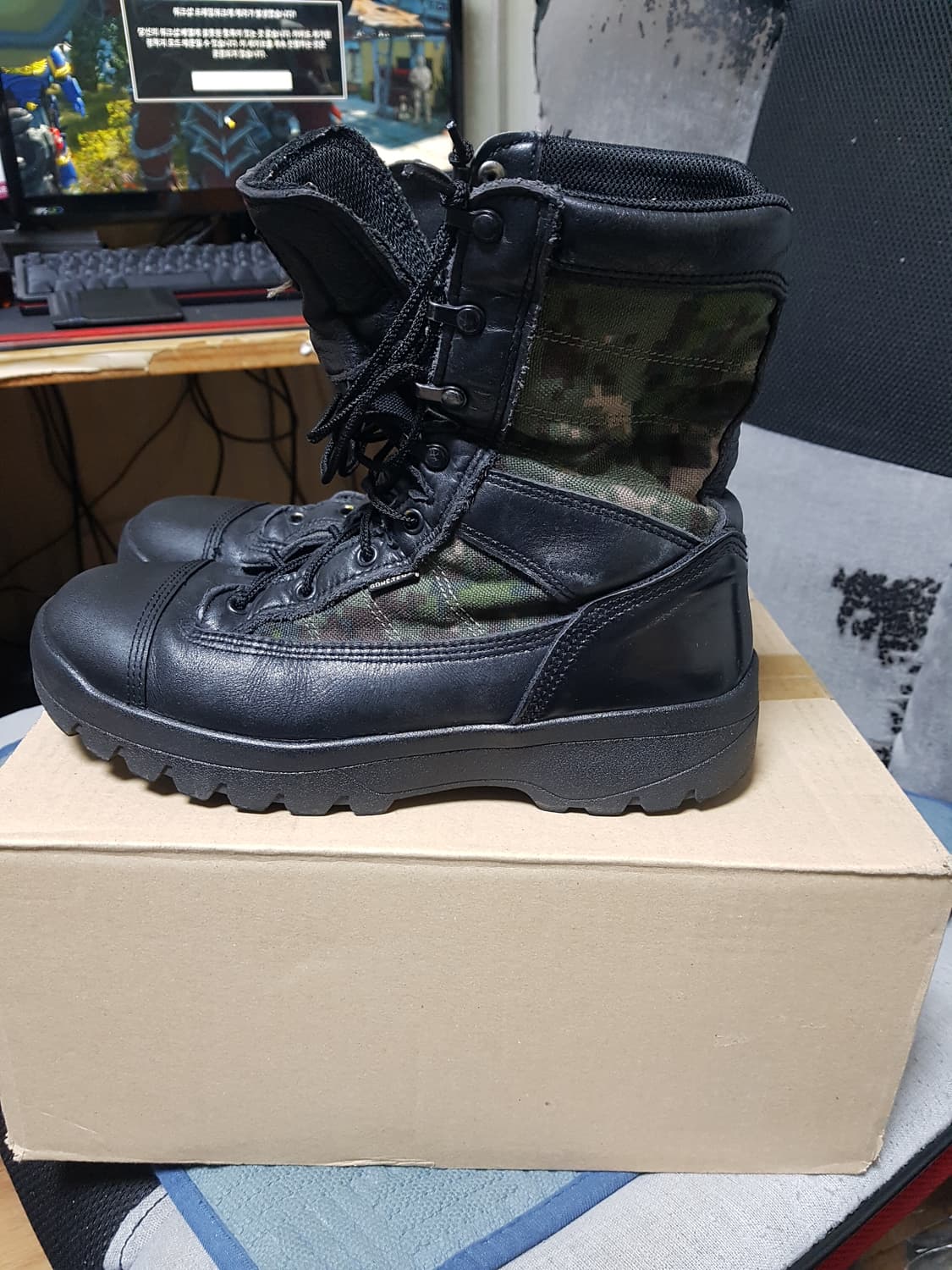 트렉스타 검정색 등산 전투화 워킹화 군화 255M 판매 상품이미지2