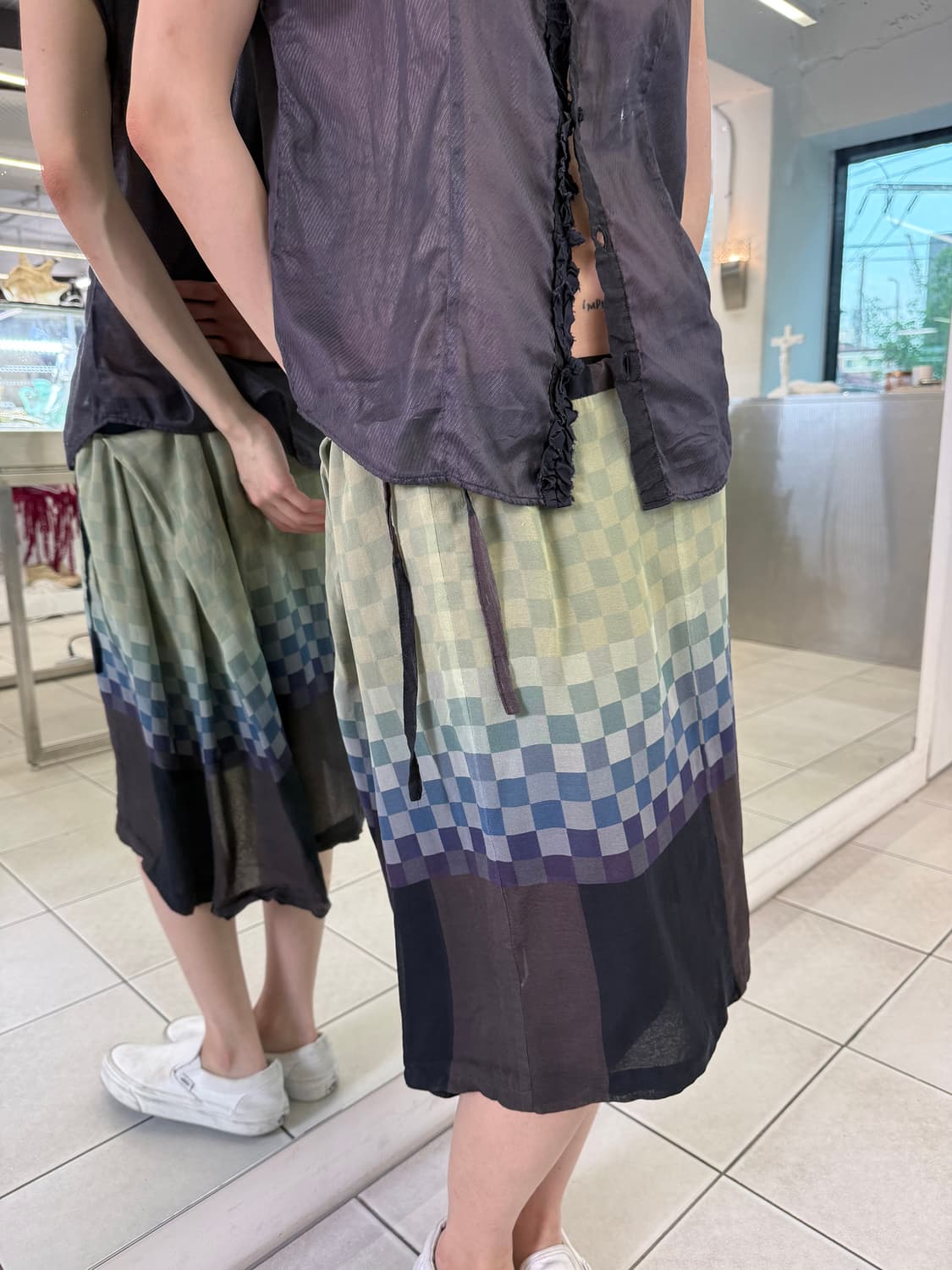silk block skirt 상품이미지1