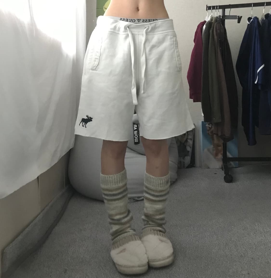 아베크롬비 화이트 하프팬츠 상품이미지3