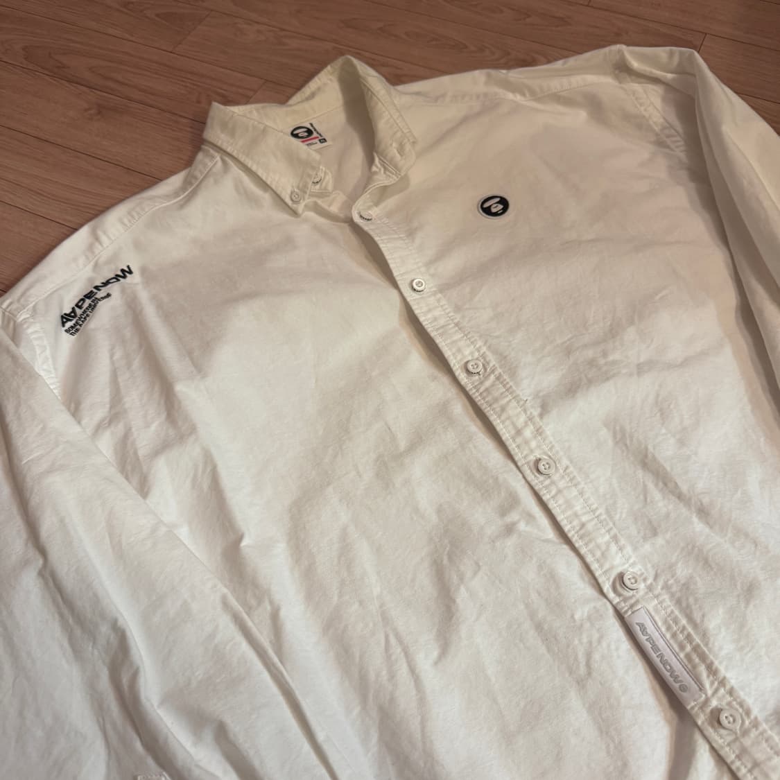 AApe 에이프 나우 롱슬리브 화이트 셔츠 XL 상품이미지2