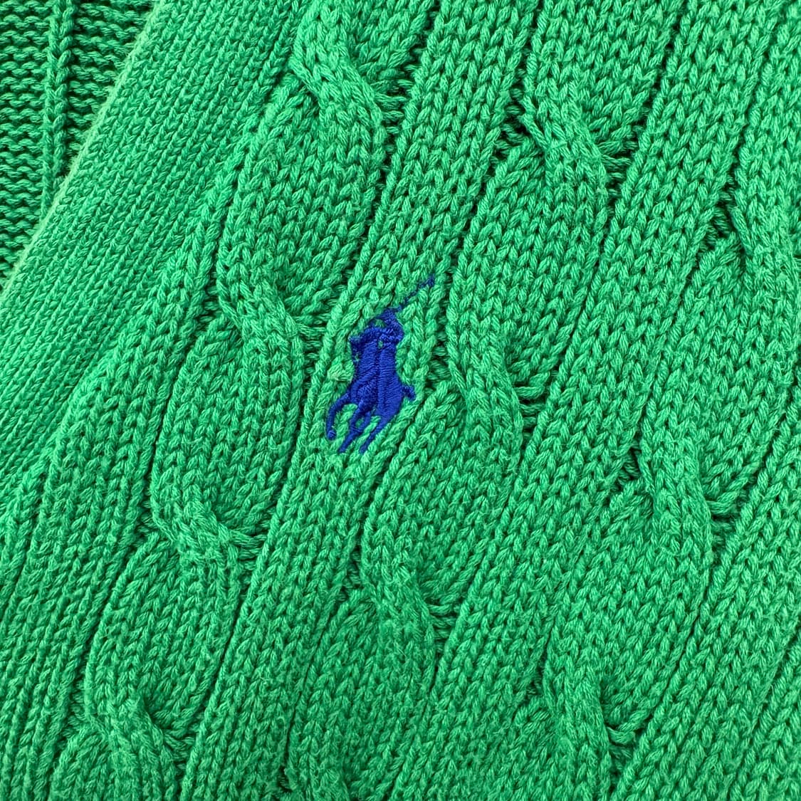 랄프로렌 스포츠 꽈배기 니트 가디건 그린 여M 상품이미지2