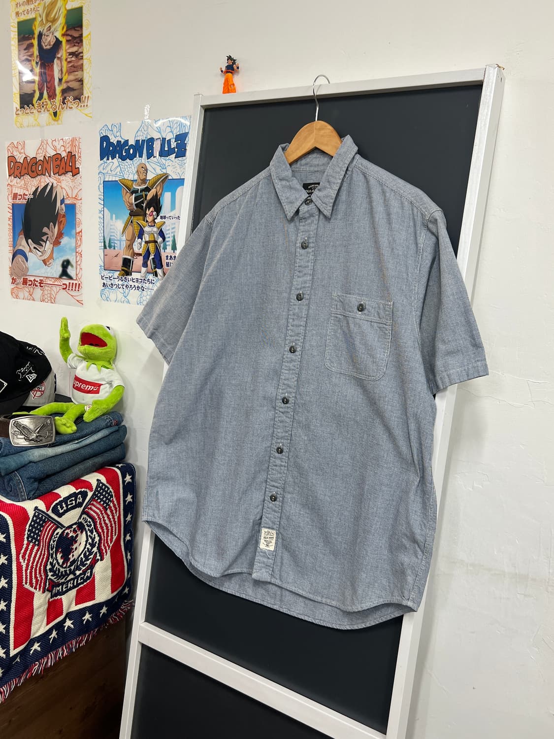 폴로 랄프로렌 잔체크 빈티지 포켓 반팔 티셔츠 상품이미지1