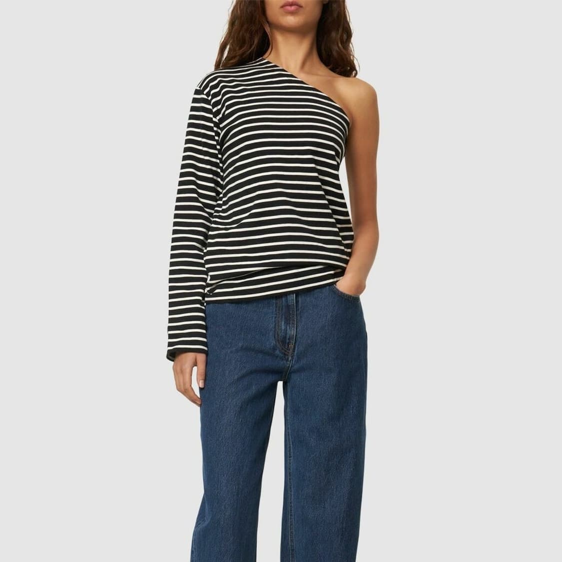 더프랭키샵 스트라이프 언발 저지 탑 상품이미지1