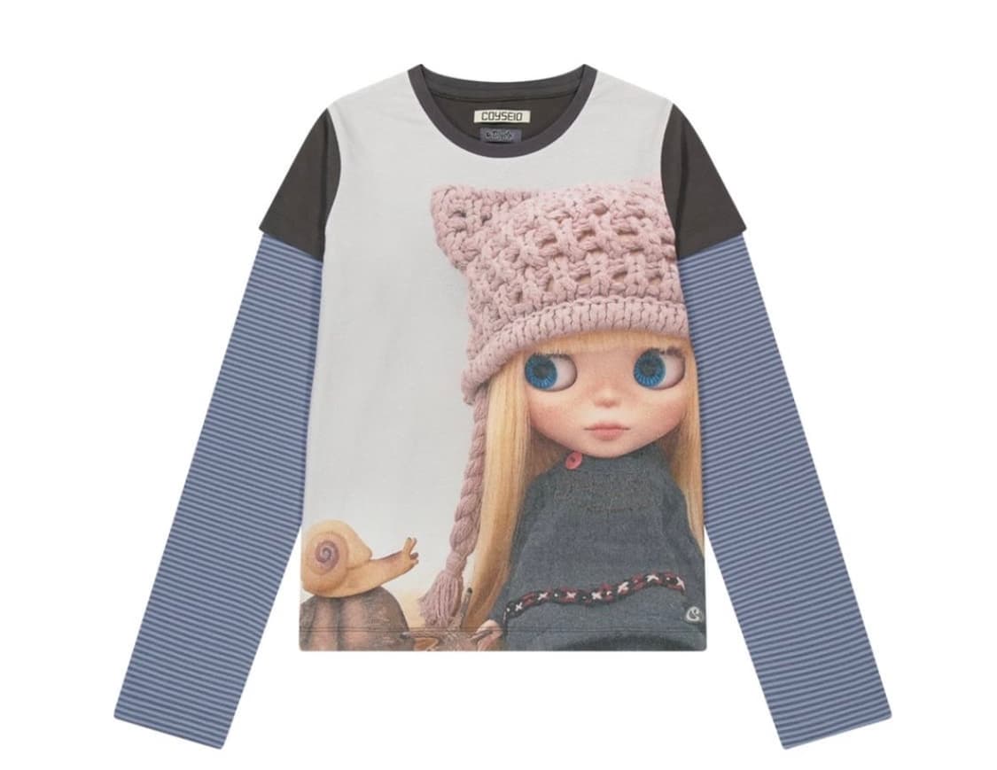 COYSEIO 코이세이오 브라이스 스트라이프 더블 롱슬리브 애쉬브라운 상품이미지1